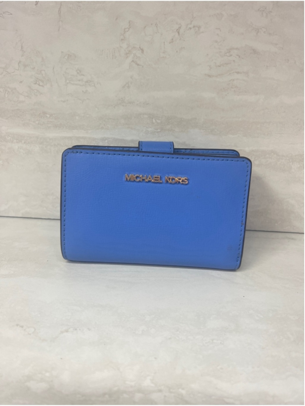 Michael Kors Medium Bifold Zip Coin Wallet Oxford Blue